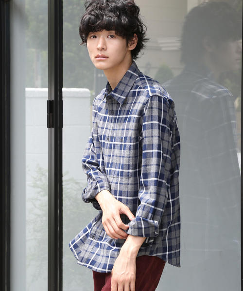 coen(コーエン)の「ブルックリンチェックワークネルシャツ(シャツ/ブラウス・メンズ・ネイビー/レッド/ダークグレー・SMALL/MEDIUM/LARGE/X-LARGE)」の20枚目の写真