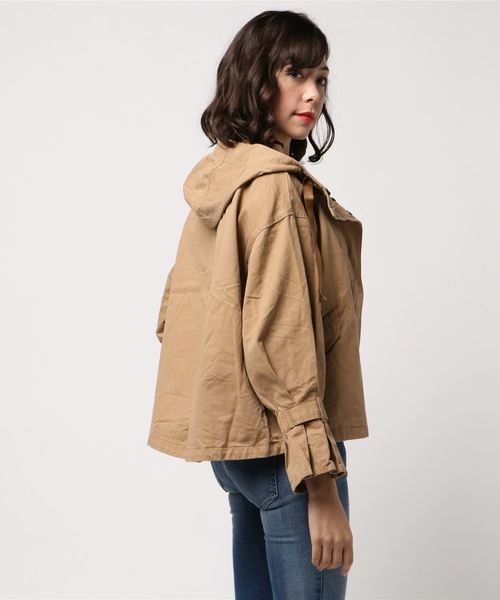 STYLEBLOCK（スタイルブロック）の「コットンフリルスリーブミリタリージャケット（モッズコート・レディース・ベージュ/ブラウン/カーキ/ブラック・M）」の7枚目の写真