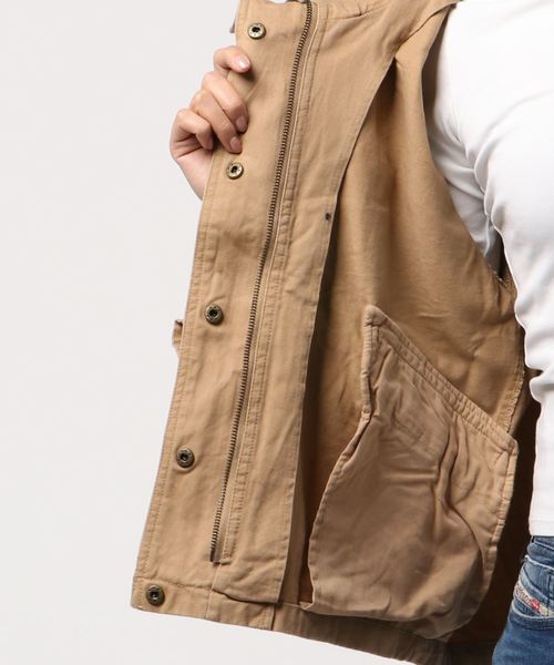 STYLEBLOCK（スタイルブロック）の「コットンフリルスリーブミリタリージャケット（モッズコート・レディース・ベージュ/ブラウン/カーキ/ブラック・M）」の5枚目の写真