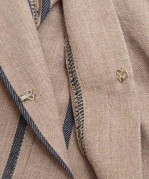 MinoriTY（マイノリティ）の「ビッグシルエットストライプノーカラーガウン ロングカーディガン（その他アウター・メンズ・モカ/ベージュ/ブラック・M/L）」の13枚目の写真