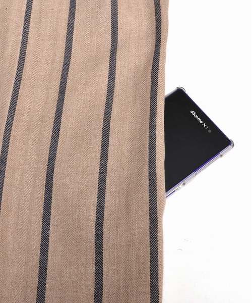 MinoriTY（マイノリティ）の「ビッグシルエットストライプノーカラーガウン ロングカーディガン（その他アウター・メンズ・モカ/ベージュ/ブラック・M/L）」の15枚目の写真