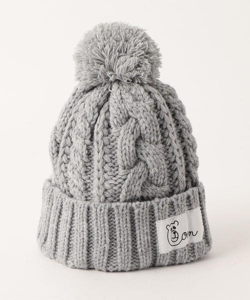 coen（コーエン）の「【coen キッズ / ジュニア】ケーブルポンポンワッチ（ニットキャップ/ビーニー・キッズ・ベージュ/ケリー/ネイビー/パープル/グレー・FREE）」の9枚目の写真