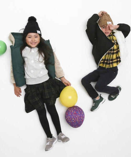 coen（コーエン）の「【coen キッズ / ジュニア】ケーブルポンポンワッチ（ニットキャップ/ビーニー・キッズ・ベージュ/ケリー/ネイビー/パープル/グレー・FREE）」の14枚目の写真