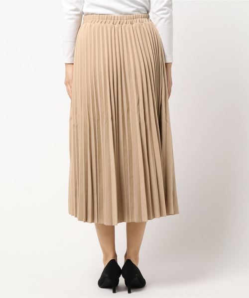 KOBE LETTUCE（コウベレタス）の「フェイクウールミディアム丈フレアプリーツスカート（スカート・レディース・ブラック/パープル/グレー/イエロー/アイボリー/ベージュ/モスグリーン・FREE）」の11枚目の写真