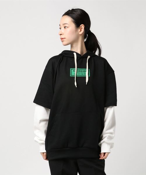 DING（ディング）の「DING/フェイクレイヤードプリントパーカー（パーカー・レディース・ブラック/パープル/グリーン・FREE）」の9枚目の写真