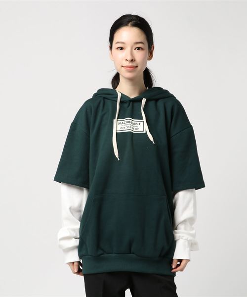 DING（ディング）の「DING/フェイクレイヤードプリントパーカー（パーカー・レディース・ブラック/パープル/グリーン・FREE）」の10枚目の写真