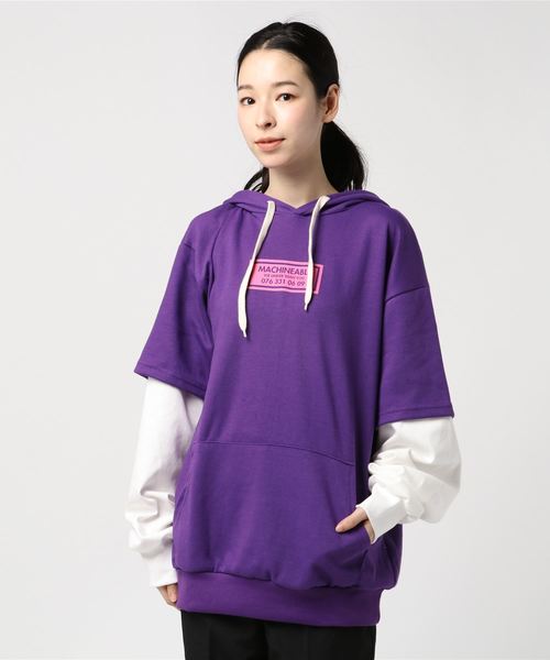 DING（ディング）の「DING/フェイクレイヤードプリントパーカー（パーカー・レディース・ブラック/パープル/グリーン・FREE）」の11枚目の写真