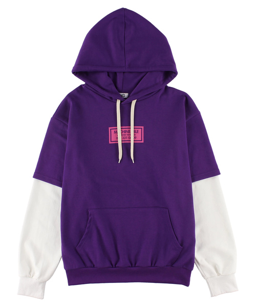 DING（ディング）の「DING/フェイクレイヤードプリントパーカー（パーカー・レディース・ブラック/パープル/グリーン・FREE）」の16枚目の写真