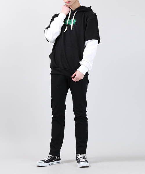 DING（ディング）の「DING/フェイクレイヤードプリントパーカー（パーカー・レディース・ブラック/パープル/グリーン・FREE）」の14枚目の写真