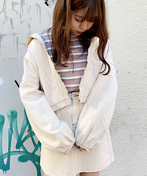 apres jour(アプレジュール)の「ケミカルフードブルゾン【ZOZOTOWN限定アイテム】(ブルゾン・レディース・ブラック系その他/アイボリー/ブルー系その他・フリー)」の7枚目の写真