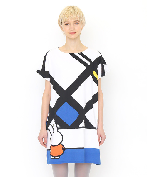 Design Tshirts Store Graniph デザイン ティーシャツ ストア グラニフ の コラボレーション半袖ワンピース ミッフィー アート ミッフィー ワンピース Wear
