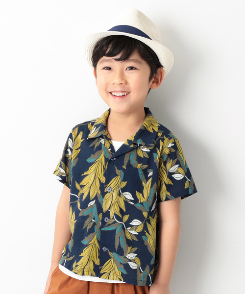 devirock（デビロック）の「オープンカラーシャツ（シャツ/ブラウス・キッズ・チャコール/テラコッタ/ネイビー・110cm/100cm/140cm/120cm/130cm/160cm/150cm）」の3枚目の写真