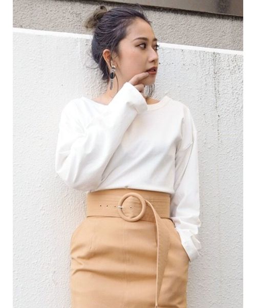 MURUA（ムルーア）の「ベーシックルーズロンT（Tシャツ/カットソー・レディース・ホワイト/ブラック/その他1・FREE）」の16枚目の写真