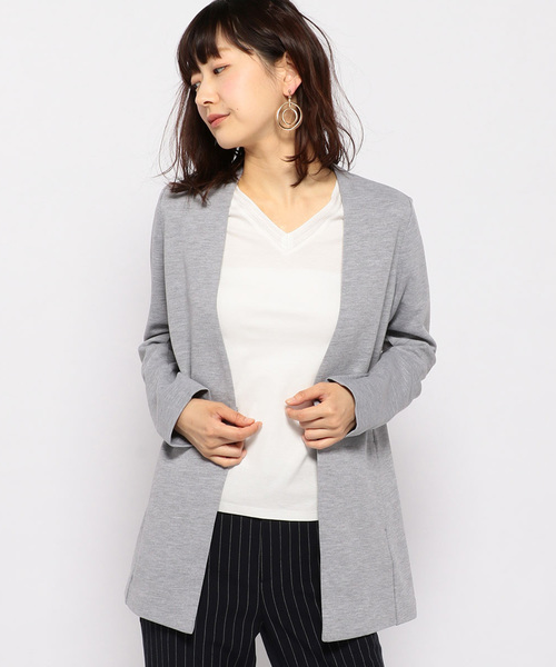 A/C DESIGN BY ALPHA CUBIC（エーシーデザインバイアルファキュービック）の「きちんとカーディガン（カーディガン/ボレロ・レディース・ネイビー/ブラック/ライトグレー・M size/L size）」の3枚目の写真