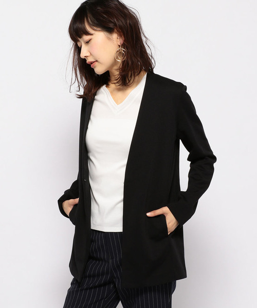 A/C DESIGN BY ALPHA CUBIC（エーシーデザインバイアルファキュービック）の「きちんとカーディガン（カーディガン/ボレロ・レディース・ネイビー/ブラック/ライトグレー・M size/L size）」の2枚目の写真