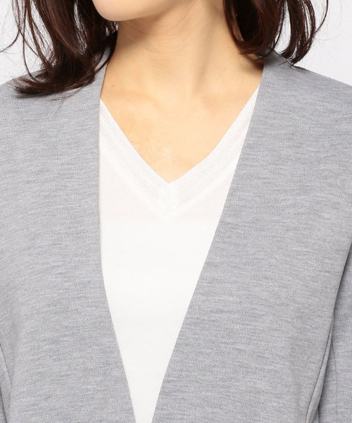 A/C DESIGN BY ALPHA CUBIC（エーシーデザインバイアルファキュービック）の「きちんとカーディガン（カーディガン/ボレロ・レディース・ネイビー/ブラック/ライトグレー・M size/L size）」の12枚目の写真