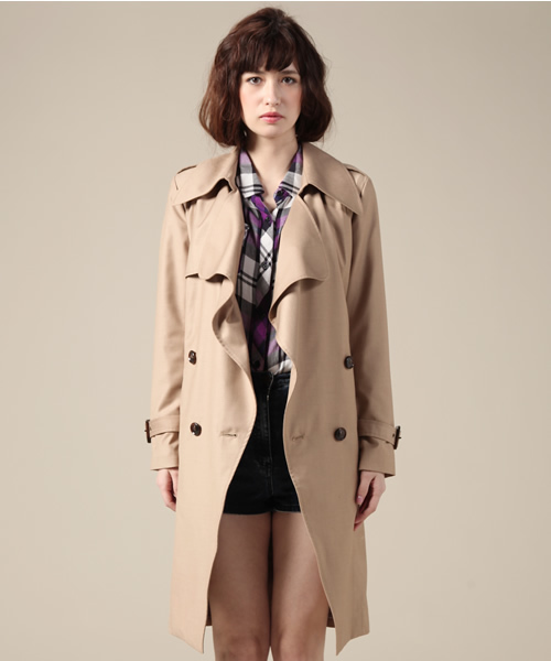 ROSE BUD（ローズバッド）の「LC-14102 DRAPE TRENCH COAT（トレンチコート・レディース・ベージュ/グレー・ONE SIZE）」の5枚目の写真