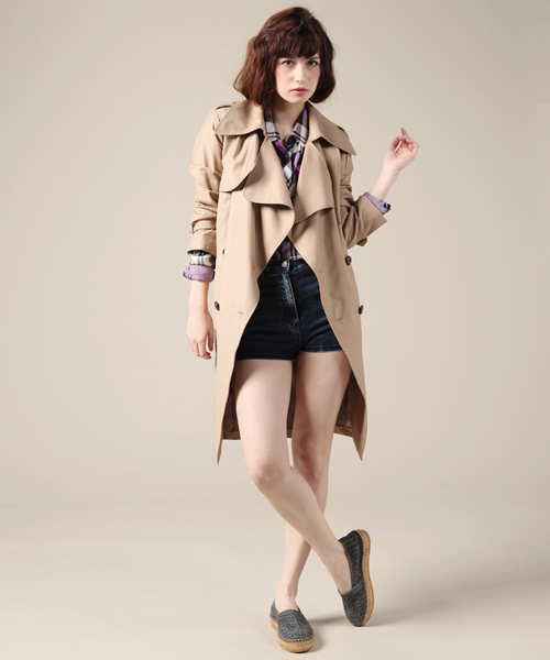 ROSE BUD（ローズバッド）の「LC-14102 DRAPE TRENCH COAT（トレンチコート・レディース・ベージュ/グレー・ONE SIZE）」の10枚目の写真