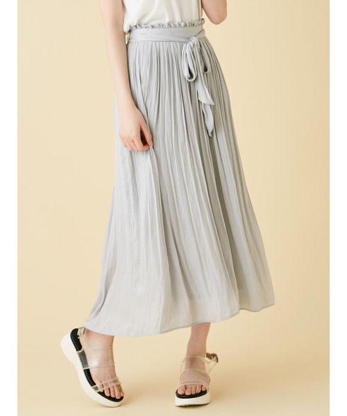 dazzlin（ダズリン）の「プリーツロングスカート（スカート・レディース・アイボリー/ブルー/ネイビー/ブラウン/ベージュ・FREE）」の5枚目の写真