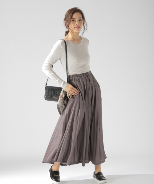 BAYFLOW（ベイフロー）の「Silk Mix Knit リブプルオーバー（ニット/セーター・レディース・アイボリー/チャコールグレー/ベージュ/グリーン/ピンク・SMALL/MEDIUM）」の16枚目の写真