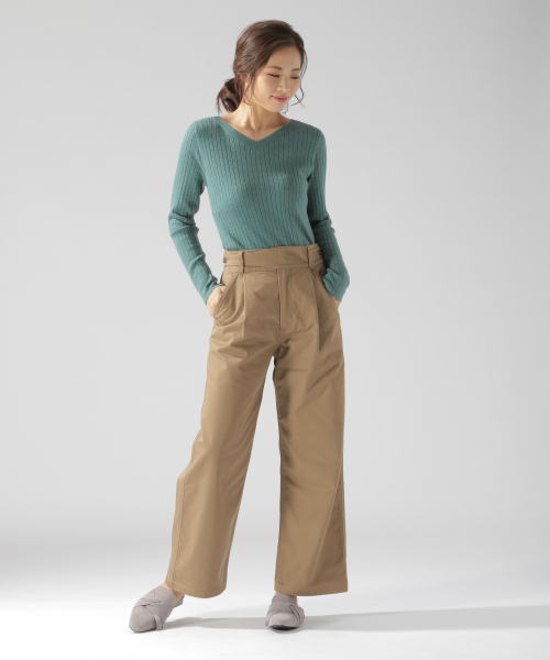 BAYFLOW（ベイフロー）の「Silk Mix Knit リブプルオーバー（ニット/セーター・レディース・アイボリー/チャコールグレー/ベージュ/グリーン/ピンク・SMALL/MEDIUM）」の21枚目の写真