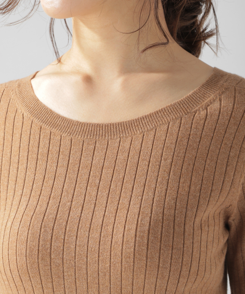 BAYFLOW（ベイフロー）の「Silk Mix Knit リブプルオーバー（ニット/セーター・レディース・アイボリー/チャコールグレー/ベージュ/グリーン/ピンク・SMALL/MEDIUM）」の18枚目の写真