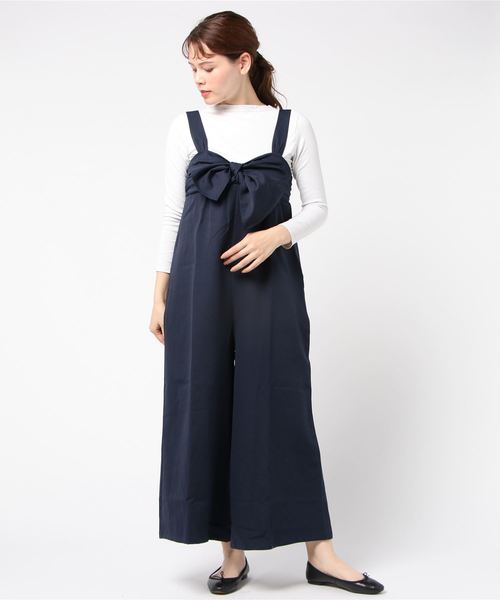 Lace Ladies(レースレディース)の「リボン付き サロペットワイドパンツ オールインワン・パンツ(つなぎ/オールインワン・レディース・ブラック/ネイビー・FREE)」の22枚目の写真