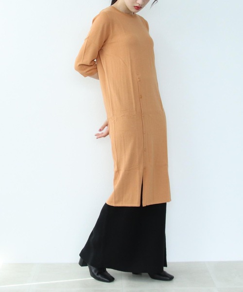 セール Sugar Rose シュガーローズ フロントボタンスリット5分袖ロングニットワンピース ワンピース Tite In The Store ティテ インザ ストア のファッション通販 Zozotown