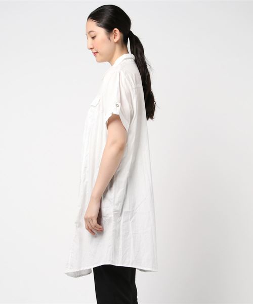 MANGROVE(マングローブ)の「ゆったりボイルロングシャツ(シャツワンピース・レディース・ホワイト・MEDIUM/LARGE)」の3枚目の写真
