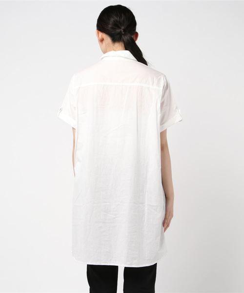MANGROVE(マングローブ)の「ゆったりボイルロングシャツ(シャツワンピース・レディース・ホワイト・MEDIUM/LARGE)」の2枚目の写真