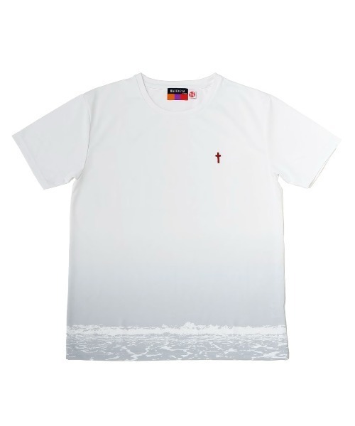 RADIO EVA(ラヂオエヴァ)の「RADIO EVA 001 波打際 T-Shirt(Tシャツ/カットソー・メンズ・ホワイト/ホワイト×ブルー/グレー・MEDIUM/LARGE/X-LARGE)」の3枚目の写真