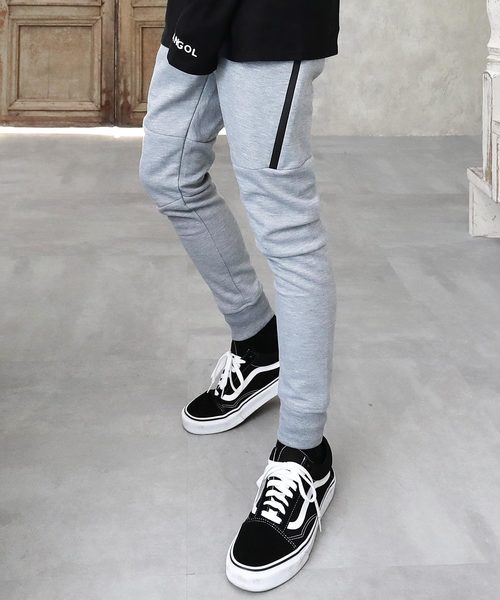 G.O.C(ジーオーシー)の「切り替えZIPスウェットパンツ(パンツ)」|杢グレー