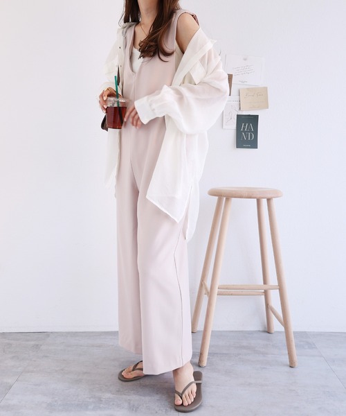 andme(アンドミー)の「とろみ素材バックリボンサロペット(サロペット/オーバーオール・レディース・ブラック/ベージュ/ネイビー/カーキ/グレー系その他/グリーン/モカ/アイボリー・M/L/S)」の14枚目の写真