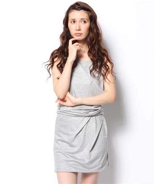 DISCOAT（ディスコート）の「【Discoat】ドレープノースリカットワンピース2（ワンピース・レディース・グレー/ネイビー/ブラック・ﾌﾘ-）」の14枚目の写真