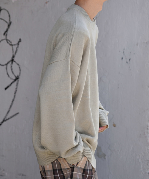 kutir（クティール）の「スケボー刺繍ニット（ニット/セーター・メンズ・チャコールグレー/ベージュ/キャメル・MEDIUM/LARGE）」の15枚目の写真