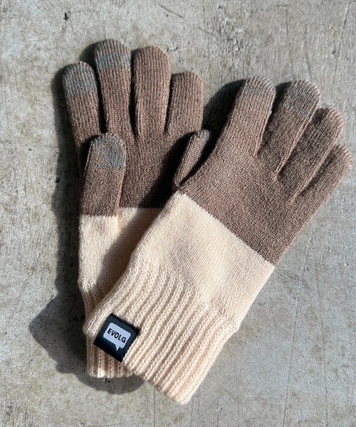EVOLG(エヴォログ)の「EVOLG エヴォログ:2TON 2トーン スマホ対応 メンズ レディース ユニセックス手袋(手袋・レディース・グレー/ネイビー/マスタード/レッド/イエロー/ミント/バイオレット/ベージュ/ネイビー系/ダークグリーン・FREE)」の4枚目の写真