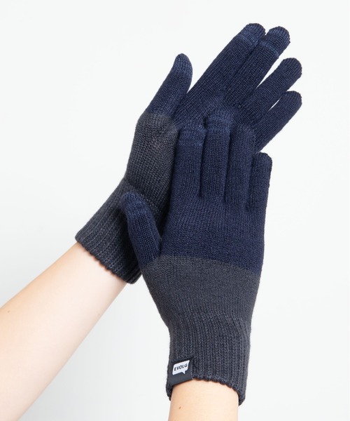 EVOLG(エヴォログ)の「EVOLG エヴォログ:2TON 2トーン スマホ対応 メンズ レディース ユニセックス手袋(手袋・レディース・グレー/ネイビー/マスタード/レッド/イエロー/ミント/バイオレット/ベージュ/ネイビー系/ダークグリーン・FREE)」の11枚目の写真