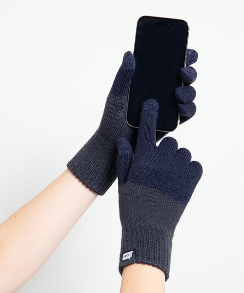 EVOLG(エヴォログ)の「EVOLG エヴォログ:2TON 2トーン スマホ対応 メンズ レディース ユニセックス手袋(手袋・レディース・グレー/ネイビー/マスタード/レッド/イエロー/ミント/バイオレット/ベージュ/ネイビー系/ダークグリーン・FREE)」の12枚目の写真
