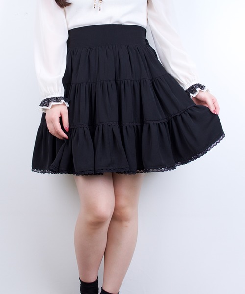 ROJITA（ロジータ）の「3段切替フレアーSK（スカート・レディース・ブラウン/ブラック・FREE）」の2枚目の写真