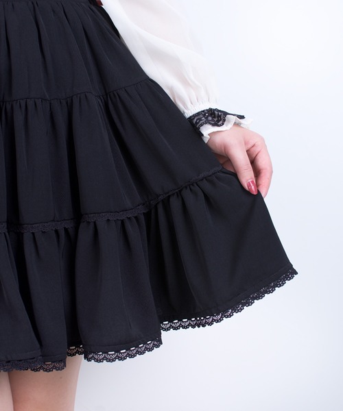 ROJITA（ロジータ）の「3段切替フレアーSK（スカート・レディース・ブラウン/ブラック・FREE）」の6枚目の写真