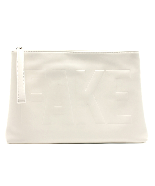 WEGO(ウィゴー)の「WEGO/エンボスクラッチバッグ(クラッチバッグ・レディース・ホワイト/ブラック・FREE)」の1枚目の写真