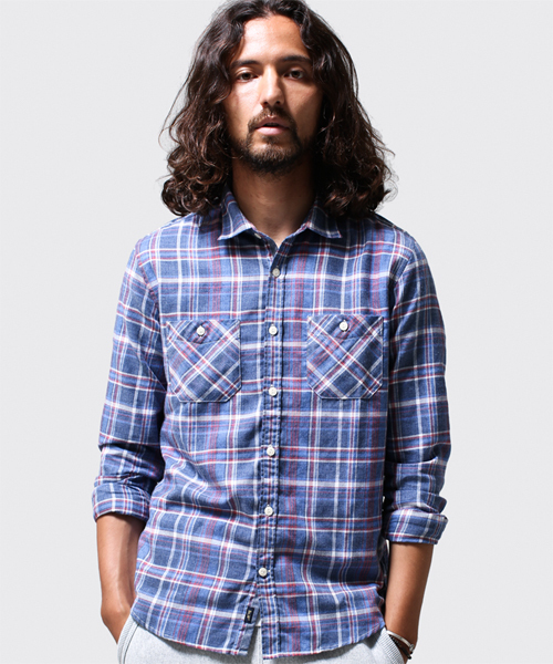 NANO universe(ナノユニバース)の「ヴィンテージライクチェックSH(シャツ/ブラウス・メンズ・ブラック/エメラルド/ネイビー/パープル/イエロー/レッド・LARGE/SMALL/MEDIUM/X-LARGE)」の4枚目の写真