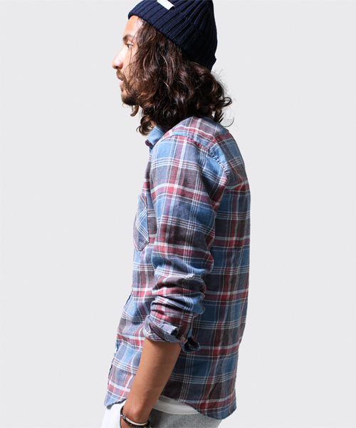 NANO universe(ナノユニバース)の「ヴィンテージライクチェックSH(シャツ/ブラウス・メンズ・ブラック/エメラルド/ネイビー/パープル/イエロー/レッド・LARGE/SMALL/MEDIUM/X-LARGE)」の12枚目の写真