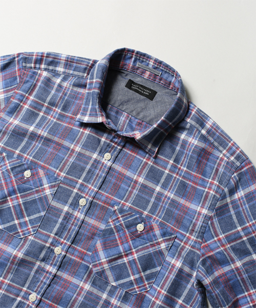 NANO universe(ナノユニバース)の「ヴィンテージライクチェックSH(シャツ/ブラウス・メンズ・ブラック/エメラルド/ネイビー/パープル/イエロー/レッド・LARGE/SMALL/MEDIUM/X-LARGE)」の17枚目の写真