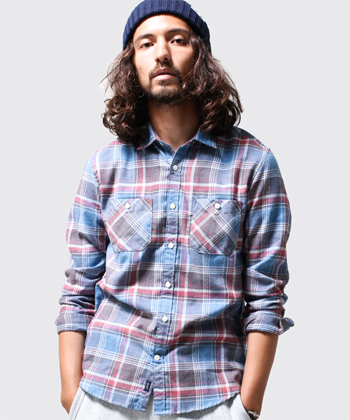 NANO universe(ナノユニバース)の「ヴィンテージライクチェックSH(シャツ/ブラウス・メンズ・ブラック/エメラルド/ネイビー/パープル/イエロー/レッド・LARGE/SMALL/MEDIUM/X-LARGE)」の7枚目の写真