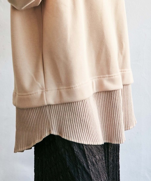 GeeRA(ジーラ)の「レイヤード風スウェットパーカー(パーカー・レディース・ブラック/ブルー/ベージュ・X-LARGE/MEDIUM/LARGE)」の16枚目の写真