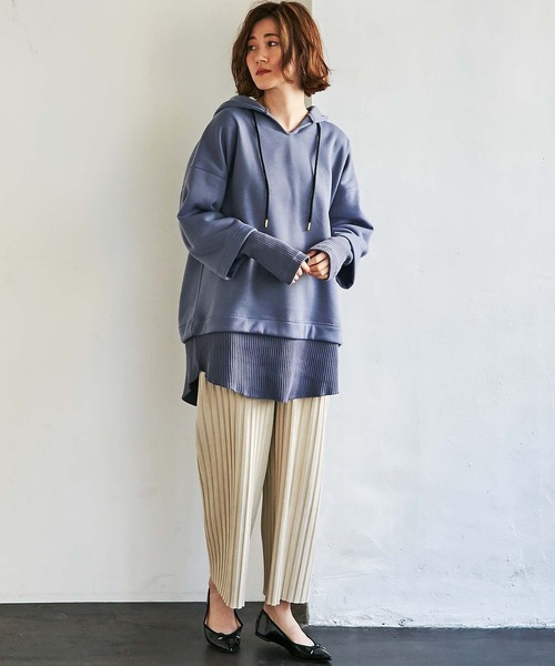 GeeRA(ジーラ)の「レイヤード風スウェットパーカー(パーカー・レディース・ブラック/ブルー/ベージュ・X-LARGE/MEDIUM/LARGE)」の18枚目の写真