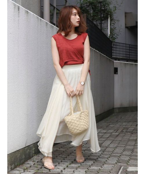 dazzlin（ダズリン）の「コードレイヤードニットトップス（ニット/セーター・レディース・ブラック/ベージュ/レッド/オフホワイト・FREE）」の15枚目の写真