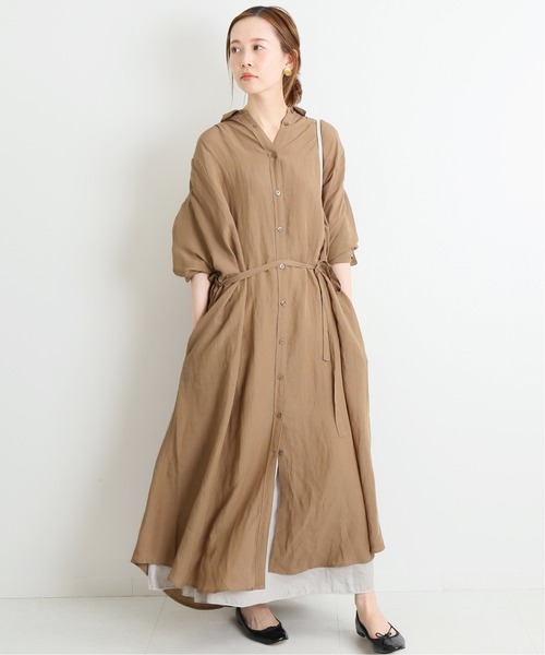 IENA（イエナ）の「【MIRKO BERTOLA】 別注OVERSIZED ワンピース◆（ワンピース・レディース・カーキ/ブラウン系その他/ナチュラル・FREE）」の5枚目の写真