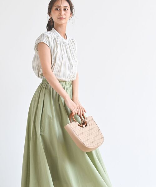 rps(アールピーエス)の「コットンボイルフレンチスリーブブラウス(シャツ/ブラウス・レディース・カーキ/オフホワイト/ストライプ/チェック/ベージュ/ブラック/ブラック系その他2/ホワイト系その他2/ブラック系その他3・M)」の22枚目の写真